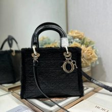 DIOR 0565 ブラック、ベージュ 斜め掛けバッグ、ショルダーバッグ、ハンドバッグ 中 24.0x21.0x12.0cm サイズ:24x21x12cm