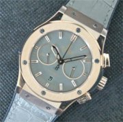 HUBLOT クラシックフュージョン 14Kゴールドコーティング グレーベルト 本物の実感