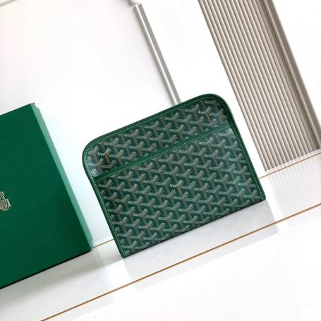 GOYARD ジュヴァンス 中洗面ポーチ 緑 サイズ:24.5x19cm