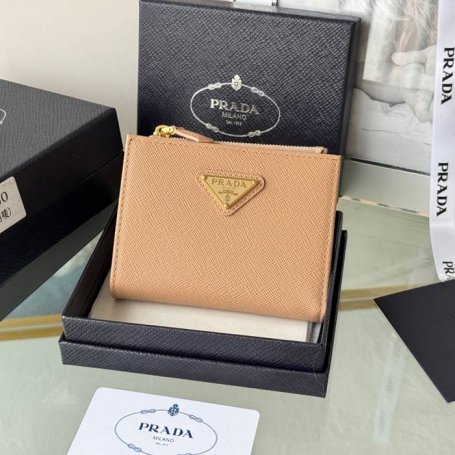 PRADA 1ML050 短財布 サフィアーノ十字紋 牛皮 サイズ:10x9cm