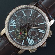 CARTIER ロトンド ドゥ Asian 自動巻き カレンダー ダークブラウン 硬質クリスタル 優良配送