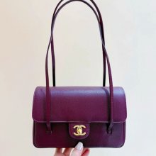 CHANEL AS6130 カーフレザー レッド ショルダーバッグ 有名人同款 ヴィンテージ 22×15×7cm サイズ:22×15×7cm
