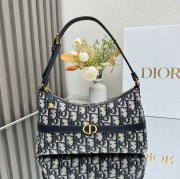 DIOR 2381 カーフレザー、レザー、オブリーク プリント、フラワー ブルー、ゴールド、ベージュ 斜め掛けバッグ、ショルダーバッグ ミニ 新作 サイズ:23x13cm