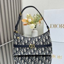 DIOR 2381 カーフレザー、レザー、オブリーク プリント、フラワー ブルー、ゴールド、ベージュ 斜め掛けバッグ、ショルダーバッグ ミニ 新作 サイズ:23x13cm
