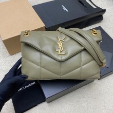 SAINT LAURENT 577476 ラムレザー、カーフレザー グリーン、ゴールド 斜め掛けバッグ チェーン、クラシック 29x17x11cm サイズ:29x17x11cm