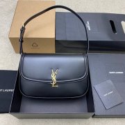 SAINT LAURENT 832332 ラムレザー ブラック、ゴールド ハンドバッグ クラシック 29x18cm サイズ:29x18cm