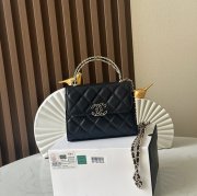 CHANEL 66058 カーフレザー ブラック 斜め掛けバッグ クラシック 14.5×11.5×5.5cm サイズ:14.5×11.5×5.5cm
