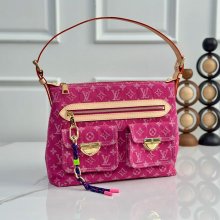 LOUIS VUITTON M28266 デニム 配色 ブルー ショルダーバッグ レディースショルダーチェーン サイズ:30.0x22.0x13.0cm