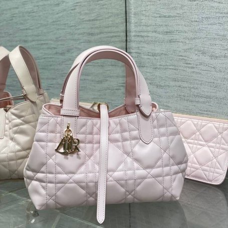DIOR カーフレザー レター パープル、ピンク バッグ 小 クラシック 23.0x15.0x15.0cm サイズ:23x15x15cm