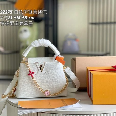 LOUIS VUITTON M20845 本革 モノグラム ホワイト 斜め掛けバッグ 斜め掛けチェーンフラップ 21x14cm サイズ:21x14cm