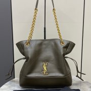 SAINT LAURENT 833948 ラムレザー グリーン、ゴールド トートバッグ、脇下バッグ ジェイミー 29x27x11cm サイズ:29x27x11cm