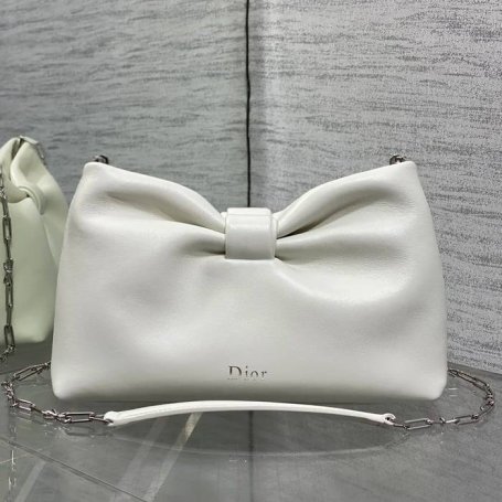 DIOR 0713 ラムレザー、カーフレザー、レザー リボン 斜め掛けバッグ、ハンドバッグ、チェーンバッグ 新作 26.0x16.0x10.0cm サイズ:26x16x10cm