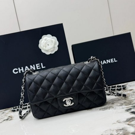 CHANEL A69900 カーフレザー 菱格紋 シルバー×ゴールド 斜め掛けバッグ クラシック ヴィンテージ 20×12×6cm サイズ:20×12×6cm
