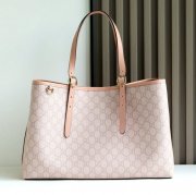 GUCCI 815213 レザー ホワイト、ピンク、ベージュ トートバッグ GG、新作 38x25x15cm サイズ:38x25x15cm