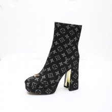 【LOUISVUITTON】ショートブーツ厚底ハイヒールブーツレディース