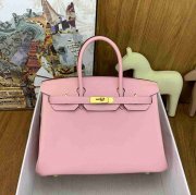 HERMES バーキン 30cm カーフスキン 桜ピンク ハンドバッグ 高級感 金具ゴールド 30cm Birkin 30cm サイズ:30cm