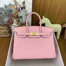 HERMES バーキン 30cm カーフスキン 桜ピンク ハンドバッグ 高級感 金具ゴールド 30cm Birkin 30cm サイズ:30cm
