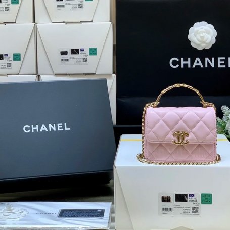 CHANEL AP2758 ラムレザー レッド×ゴールド 斜め掛けバッグ ファッショナブル 13×9.5×6cm サイズ:13×9.5×6cm