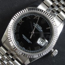 ROLEX デイトジャスト ブラック文字盤 ローマ数字 安心