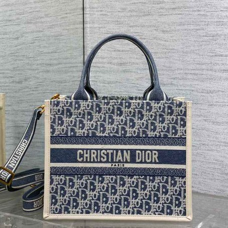 DIOR 8004 カーフレザー 刺繍、レター ホワイト、ブルー 斜め掛けバッグ、トートバッグ 小 クラシック 26.0x21.0x12.0cm サイズ:26x21x12cm