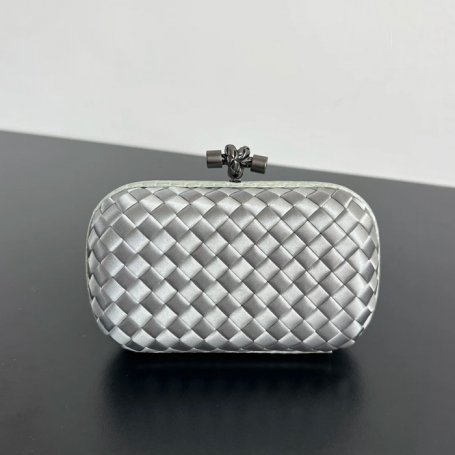 BOTTEGA VENETA BV 8651 ノット イブニングバッグ シルク編み蛇皮トリム 16x10cm サイズ:16x10cm