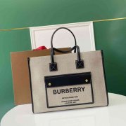 BURBERRY キャンバス プリント ショルダーバッグ トート 40x30x16cm サイズ:40x30x16cm