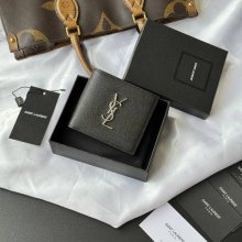 SAINT LAURENT 453276 メンズ対折り財布 モノグラム サイズ:11x9.5x2.5cm