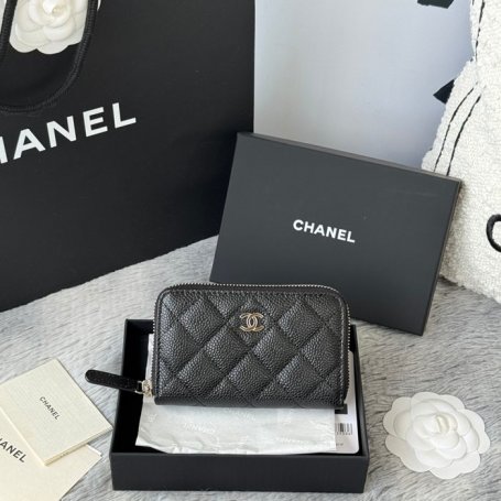 CHANEL 3686 0112 25c ラージジッピー長財布 カヴィア粒革 サイズ:12x8x2cm