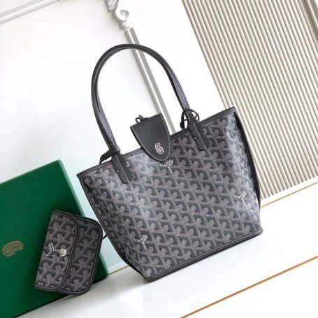 GOYARD S5503 キャンバス、レザー グレー ショルダーバッグ、ミニバッグ、ハンドバッグ キャンバス、レザー、ミニ 20x20x10cm サイズ:20x20x10cm