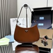 PRADA 1BC499 カーフスキン、レザー ホワイト、ゴールド 斜め掛けバッグ クラシック 27x21cm サイズ:27x21cm