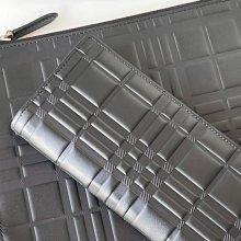 BURBERRY プレスチェックレザー長財布 サイズ:19x10cm