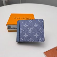 LOUIS VUITTON M14111 マルチプル短財布 タイガ×モノグラムエクリプス ブルー サイズ:11.5x9x1.5cm