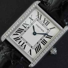 CARTIER タンクアングレーズ クォーツ搭載 白文字盤 サファイヤクリスタル 防水