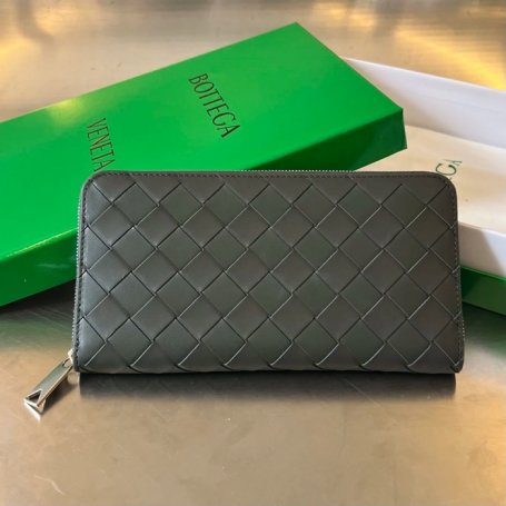 BOTTEGA VENETA BV 593217 メンズ編み財布 クラシック編み牛皮 19x10cm サイズ:19x10cm