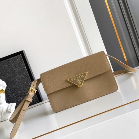 PRADA 1BD386 カーフスキン、ラムレザー ゴールド 斜め掛けバッグ、ショルダーバッグ、ハンドバッグ クラシック、ミニ 24x18x11cm サイズ:24x18x11cm