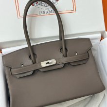 HERMES バーキン 29cm カーフスキン グレー 斜め掛けバッグ 新作 セミハンドメイド 29cm Birkin 29cm サイズ:29cm