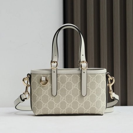 GUCCI 855491 レザー ブラウン、ベージュ 斜め掛けバッグ、ハンドバッグ GG 18cm サイズ:18x15x6.5cm