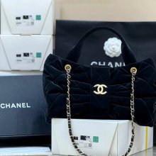CHANEL ナイロン デニム ブラック×ゴールド ショルダーバッグ ファッショナブル 中 38×29×5cm サイズ:38×29×5cm