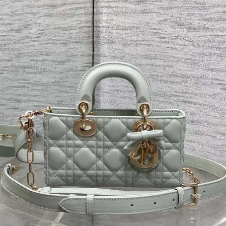 DIOR ラムレザー リボン グリーン 斜め掛けバッグ、ショルダーバッグ、レディーディオール 小 ミニ 19.0x10.5x5.5cm サイズ:19x10.5x5.5cm