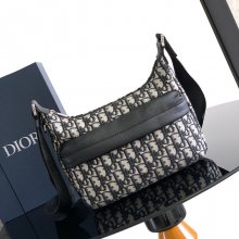 DIOR ライダーソフト餃子バッグ オブリーク 米黒 サイズ:25x22cm