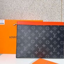 LOUIS VUITTON M26031 ポシェット ボヤージュMM モノグラムエクリプス×オレンジ サイズ:27x21cm
