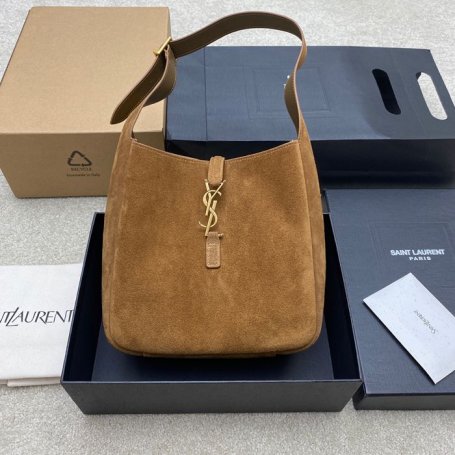 SAINT LAURENT 713938 マット ゴールド、キャラメル、マット 脇下バッグ クラシック 23x22cm サイズ:23x22cm