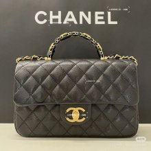 CHANEL カーフレザー 荔枝紋 ブラック クラシック 小 22.5×13.5×6cm サイズ:22.5×13.5×6cm
