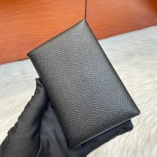 HERMES カルヴィ デュオ 二層カードケース エプソム ブラック シルバー金具 サイズ: