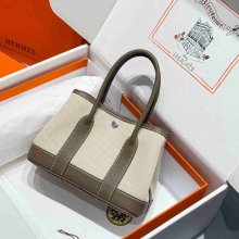 HERMES ガーデン 23cm 象グレー ハンドバッグ セミハンドメイド 23cm Garden 23cm サイズ:23cm