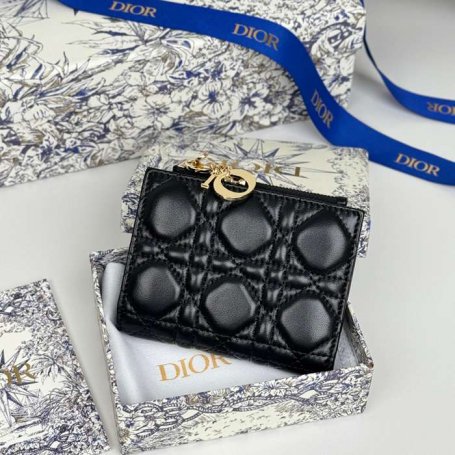 DIOR S6037UBHZ カロ?ダリア 長財布 藤編みラム革 サイズ:11.5x9cm
