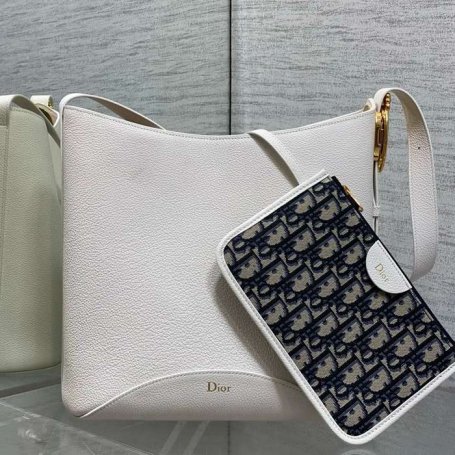 DIOR カーフレザー、レザー レター ホワイト、ゴールド ショルダーバッグ、バケツバッグ 新作 クラシック 26.5x26.0x15.0cm サイズ:26.5x26x15cm
