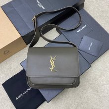 SAINT LAURENT 718556 カーフレザー グリーン、ゴールド ハンドバッグ ニキ、クラシック 22x16cm サイズ:22x16cm