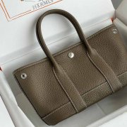 HERMES ガーデン カーフレザー 象グレー ハンドバッグ セミハンドメイド 18cm Garden サイズ:18cm