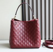 GUCCI 815103 レザー ブラック、ゴールド、プリント バケツバッグ GG、新作 25x25x16cm サイズ:25x25x16cm